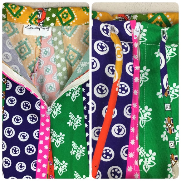 Vintage 60s hippie patchwork matching pant outfit - Picture 11 of 16